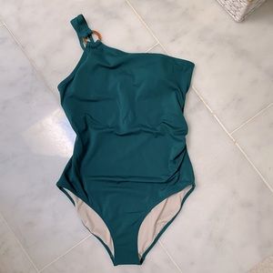 Joe Fresh Green Asymmetrical Swimsuit